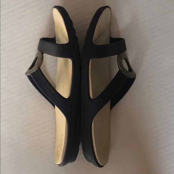 CROCS Sanrah Beveled Silver Circle Women’s Slide Strappy Sandals Size 9 - Picture 5 of 7